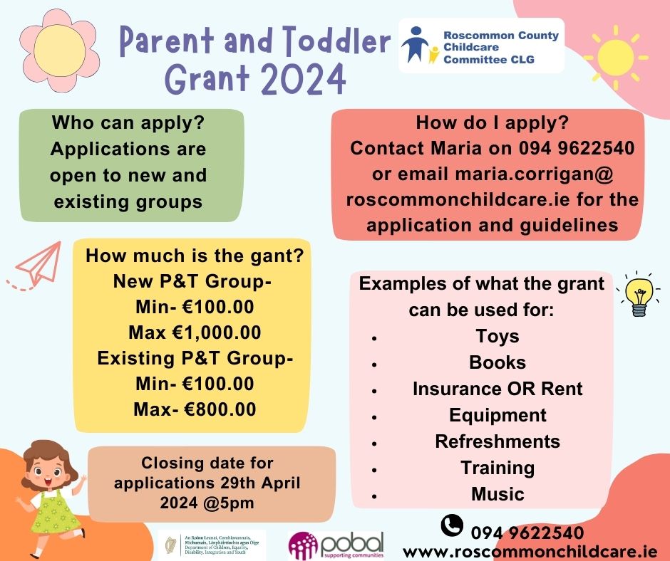 Parent and Toddler Grant 2024 is OPEN for Applications